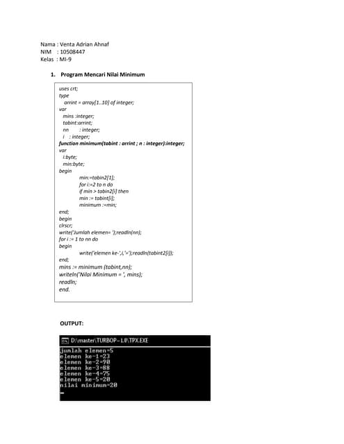 Contoh Program buble sort dari belakang | PDF