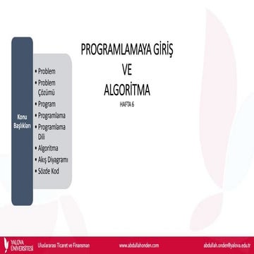 Algoritma - akış diyagramları - sözde kod | PPT