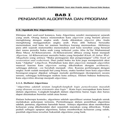 Algoritma dan pemrograman; teori dan praktik dalam pascal edisi kedua normal ...