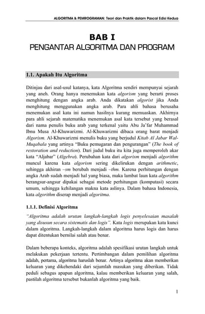 Materi pptx Pengantar Algoritma dan logika | PPT