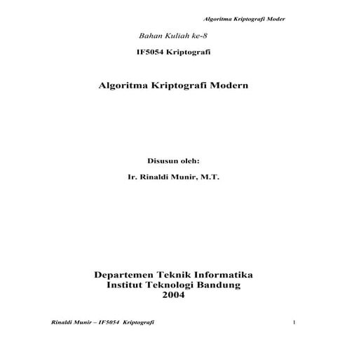 Algoritma kriptografi modern