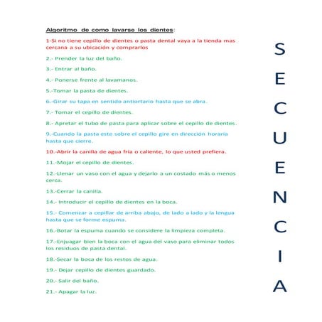 Algoritmo de como lavarse los dientes 