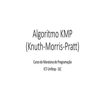 Algoritmo de Knuth-Morris-Pratt - KMP