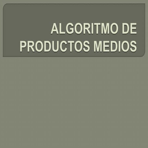 Algoritmo De Productos Medios