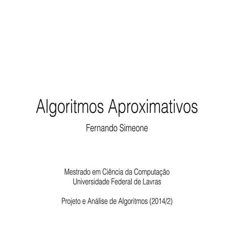 Algoritmos aproximativos