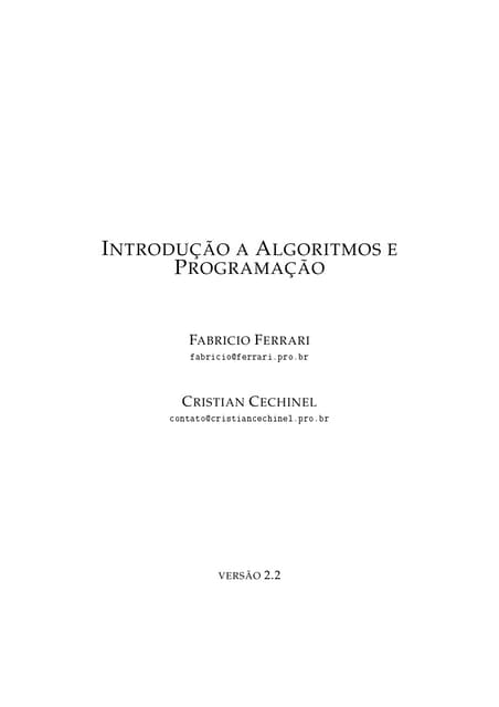 Algoritmos e programação