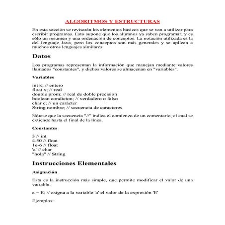 ALGORITMOS Y ESTRUCTURAS, funciones y mas