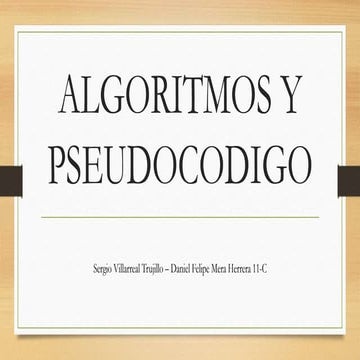 Algoritmos y pseudocodigo