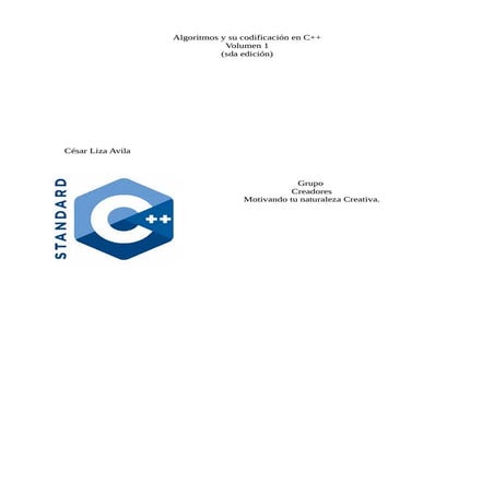 Algoritmos y su codificación en c++. volumen 1 (césar liza avila) | ODT
