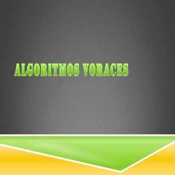 Algoritmo voraces