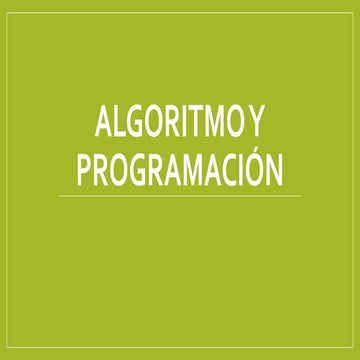 Algoritmo y programación