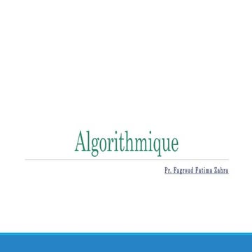 Cours Algorithmique : Tableaux (Déclaration , Saisie, Affichage et Tri )