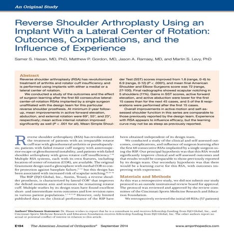 Reverse Total Shoulder Replacement: Anatomy, Rehabilitation, and ...