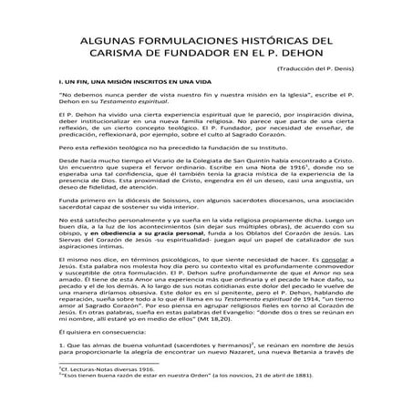 Algunas formulaciones hist+ôricas del carisma de fundador en el p