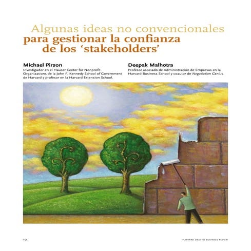 Algunas ideas no convencionales para gestionar la confianza de los 'stakehold...