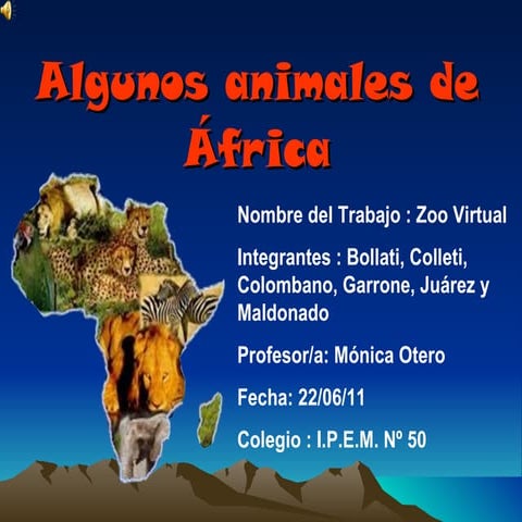 Algunos animales de áfrica