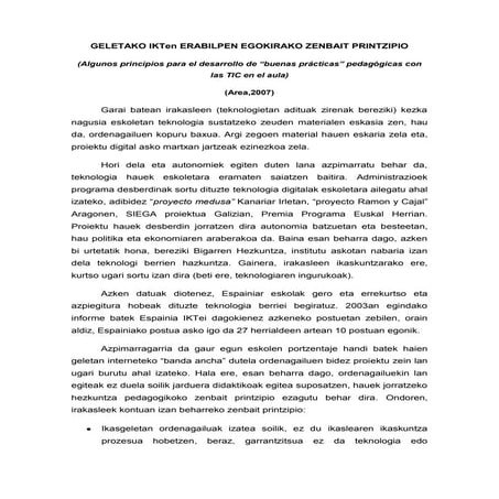 Algunos principios para el desarrollo de buenas practicas