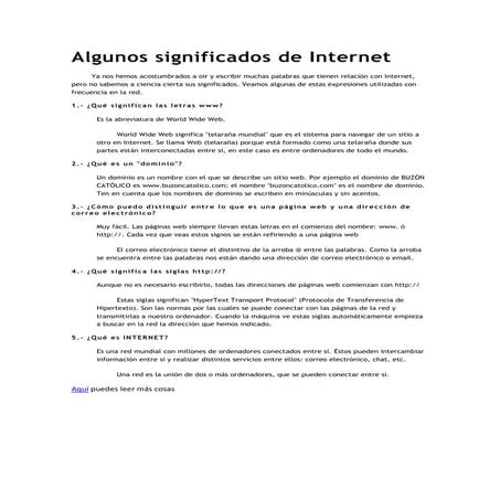 Algunos significados de internet