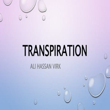 TRANSPIRATION