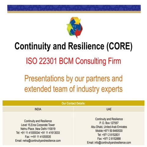 Risk and Business Continuity Management