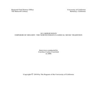 Ali Akbar Khan Interview