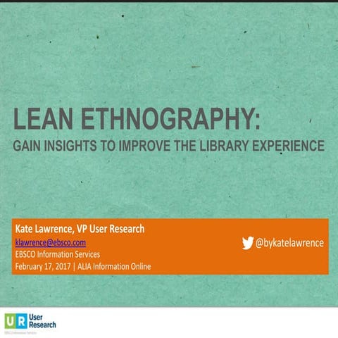 Lean Ethnography