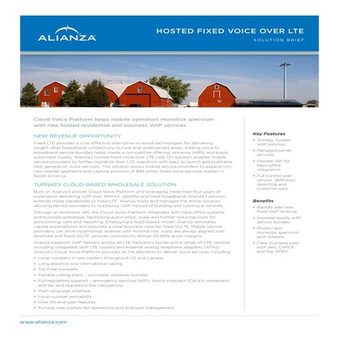 Hosted Fixed VoLTE solution brief