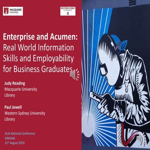 Enterprise and Acumen: Real World Information Skills and Employability for Bu...