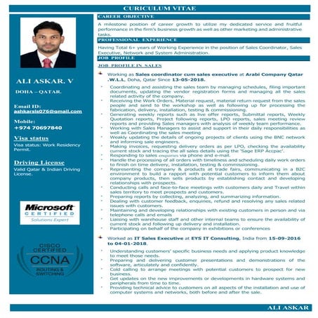 Ali ashkar cv- sales & marketing