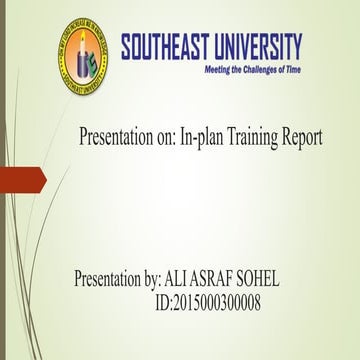 IN-PLANT TRAINING REPORT  (Ali asraf sohel)