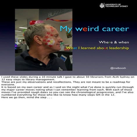 Talk for ALIA Sydney on library leadership