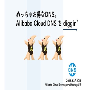 めっちゃお得なDNS。Alibaba Cloud DNS を diggin’ @Alibaba Cloud Developers Meetup #2 - ...