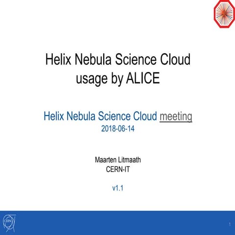 Helix Nebula Science Cloud usage by ALICE