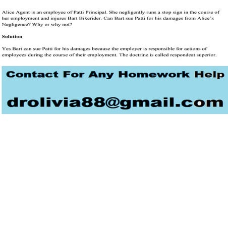 Alice Agent is an employee of Patti Principal. She negligently runs .pdf