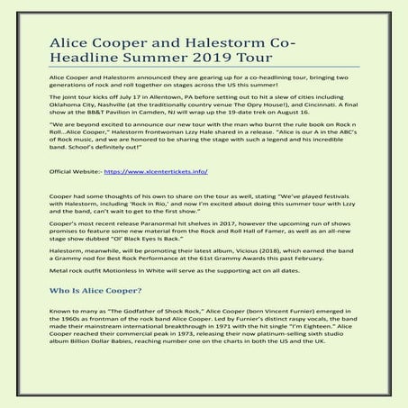 Alice cooper and halestorm co
