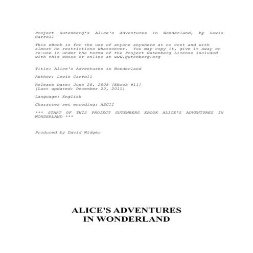 Alice's in wonderful