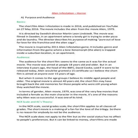 Alien infestation analysis