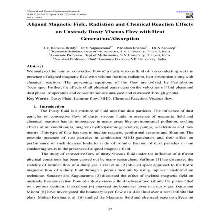 Aligned magnetic field, radiation and chemical reaction effects on unsteady d...