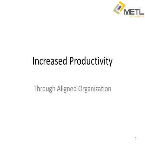 Aligning an organization for increased productivity