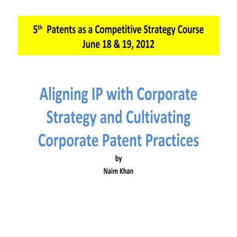 Aligning IP Strategy