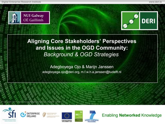 Aligning stakeholders' perspectives in Open Government Data Community