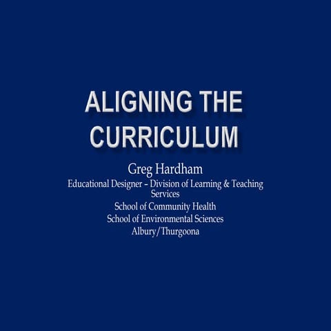 Aligning The Curriculum