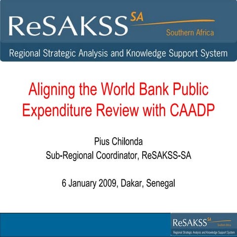 Aligning the World Bank Public Expenditure Review with CAADP_2009