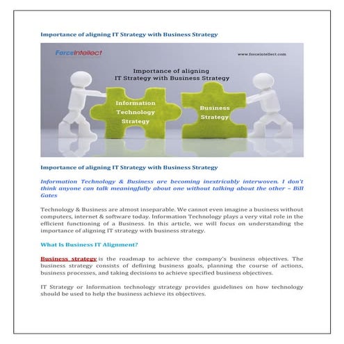 Align IT Strategy with Business Strategy