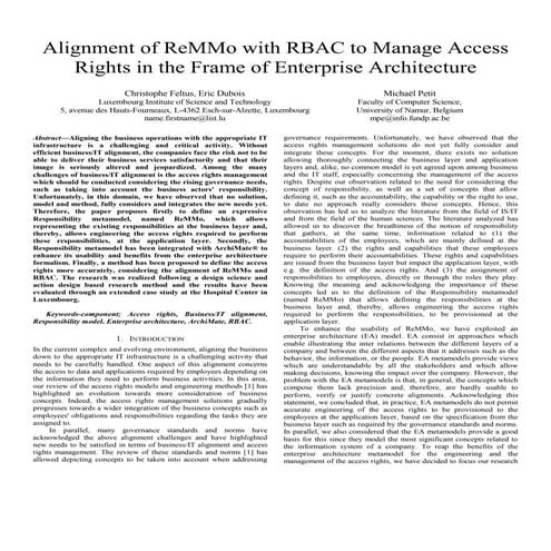 Alignment of remmo with rbac to manage access rights in the frame of enterpri...