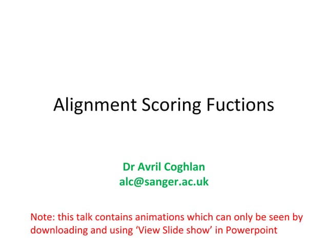 Alignment scoring functions