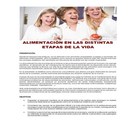 Alimentación en las distintas etapas de la vida