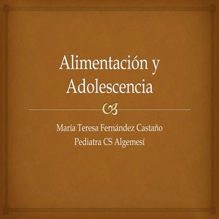 Alimentación y adolescencia (por Mª...