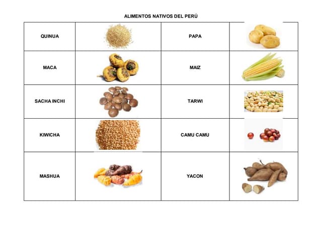 Alimentos nativos del perú