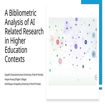 A Bibliometric Analysis of AI Related Research in Higher Education Contexts